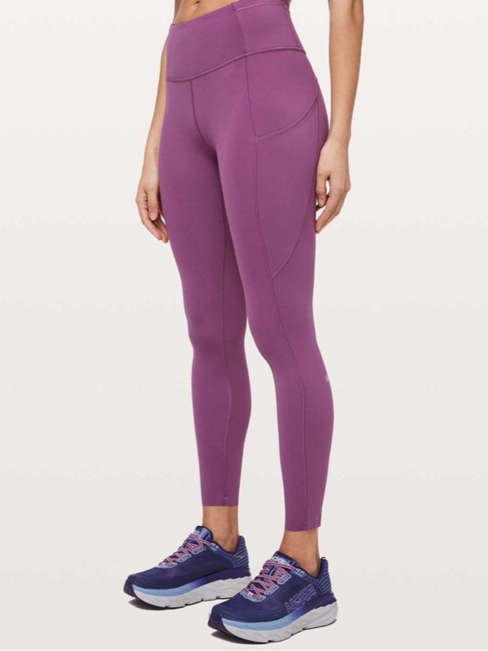 lululemon Fast and Free 7/8 tights in Vintage Plum size 6
